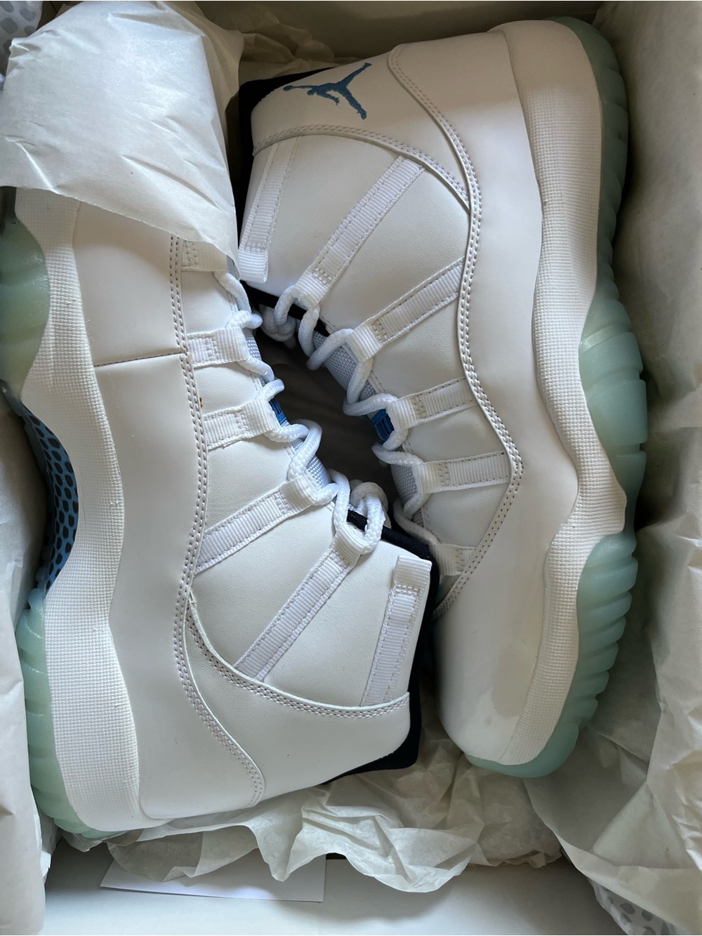 Men’s Air Jordan Retro- White with Light Blue Accent